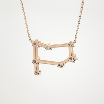 0.18 TCW Round Lab Grown Diamond Gemini Zodiac Constellation Necklace