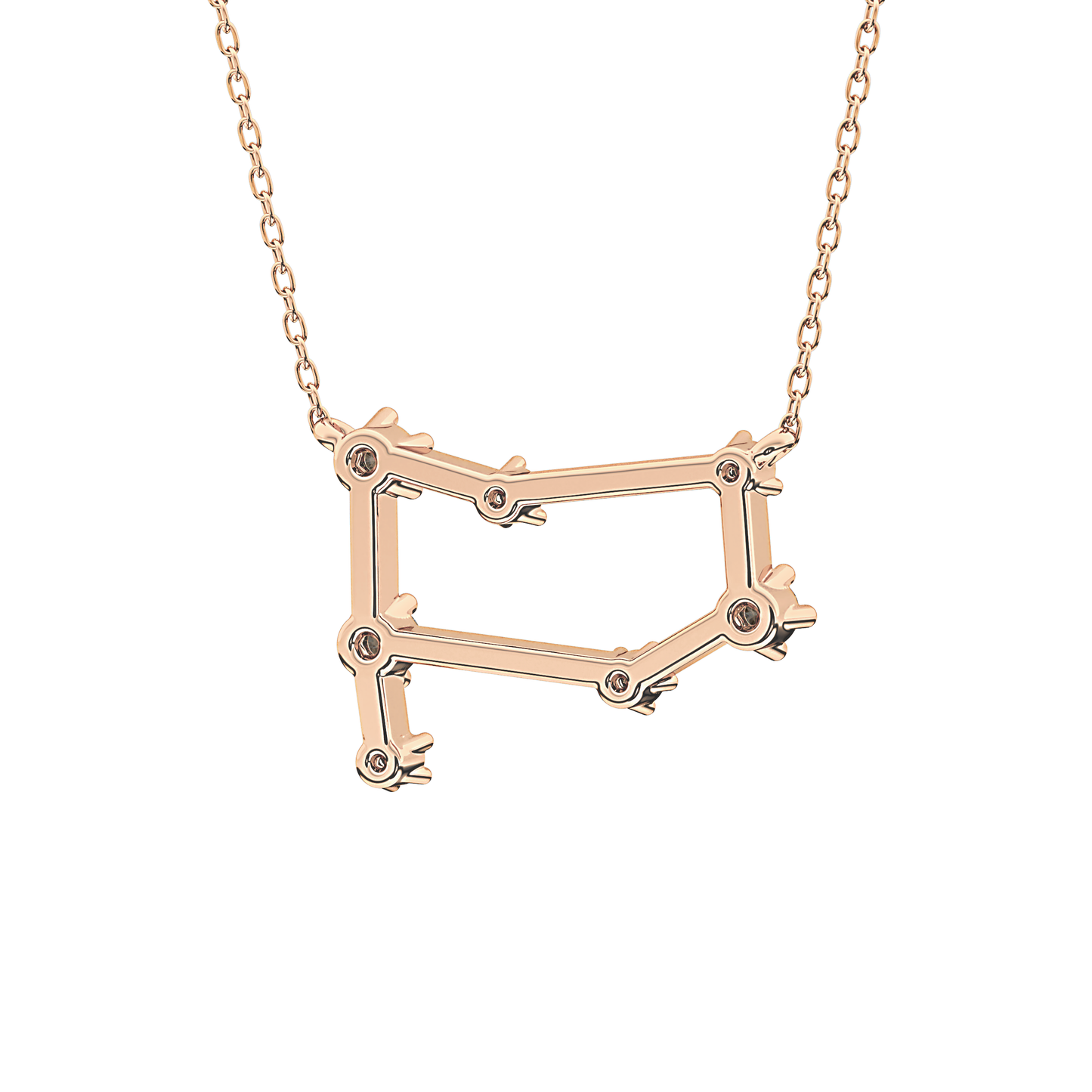 0.18 TCW Round Lab Grown Diamond Gemini Zodiac Constellation Necklace
