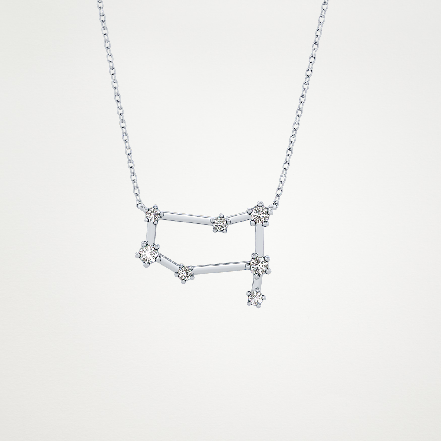 0.18 TCW Round Lab Grown Diamond Gemini Zodiac Constellation Necklace