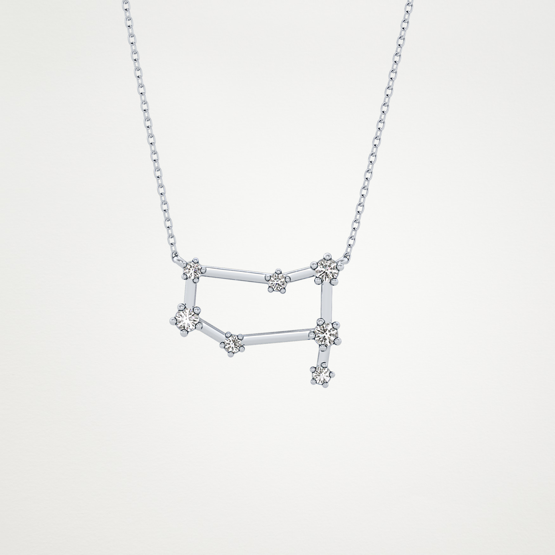 0.18 TCW Round Lab Grown Diamond Gemini Zodiac Constellation Necklace