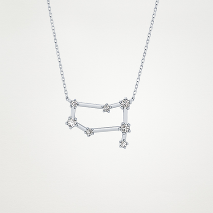 0.18 TCW Round Lab Grown Diamond Gemini Zodiac Constellation Necklace