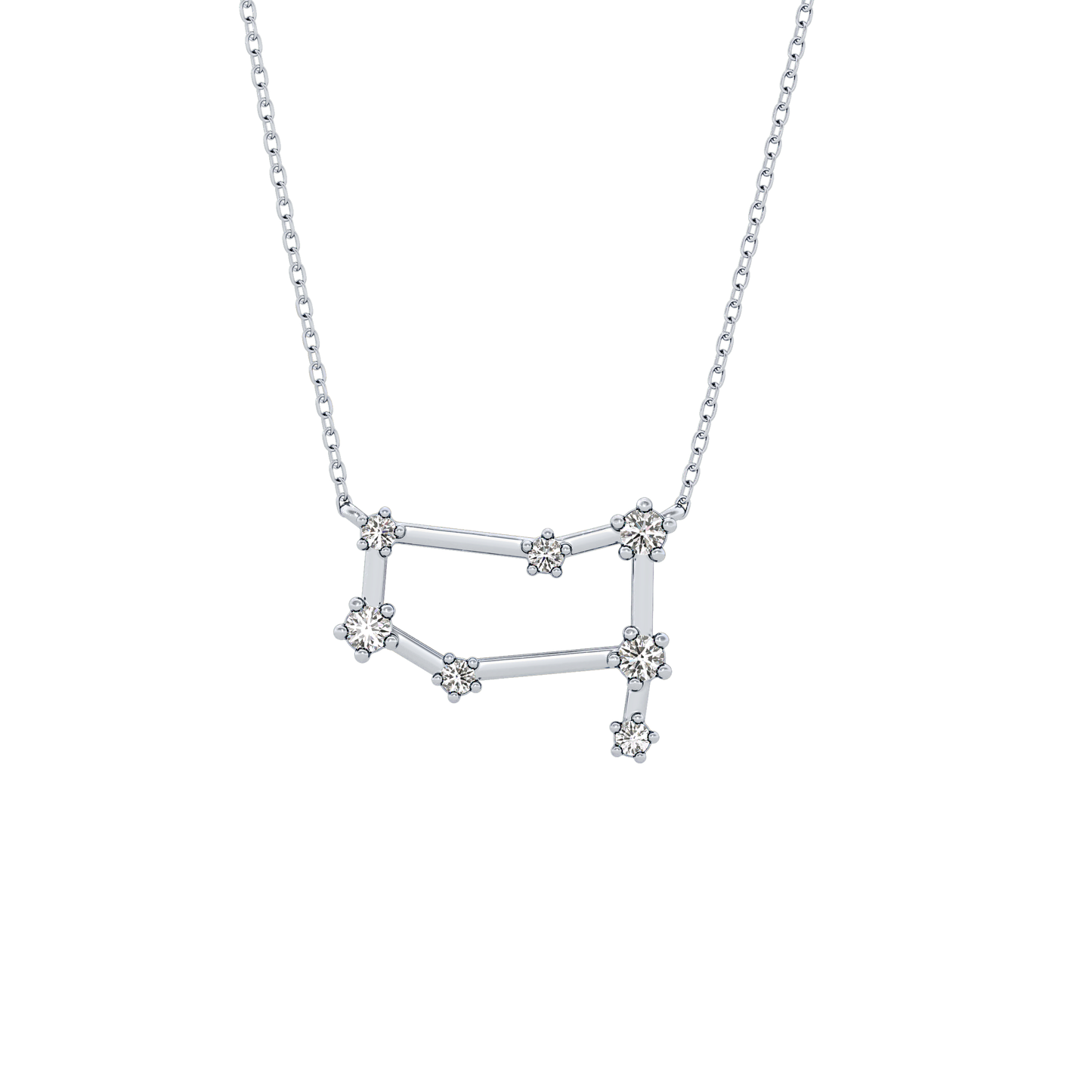 0.18 TCW Round Lab Grown Diamond Gemini Zodiac Constellation Necklace