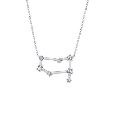 0.18 TCW Round Lab Grown Diamond Gemini Zodiac Constellation Necklace