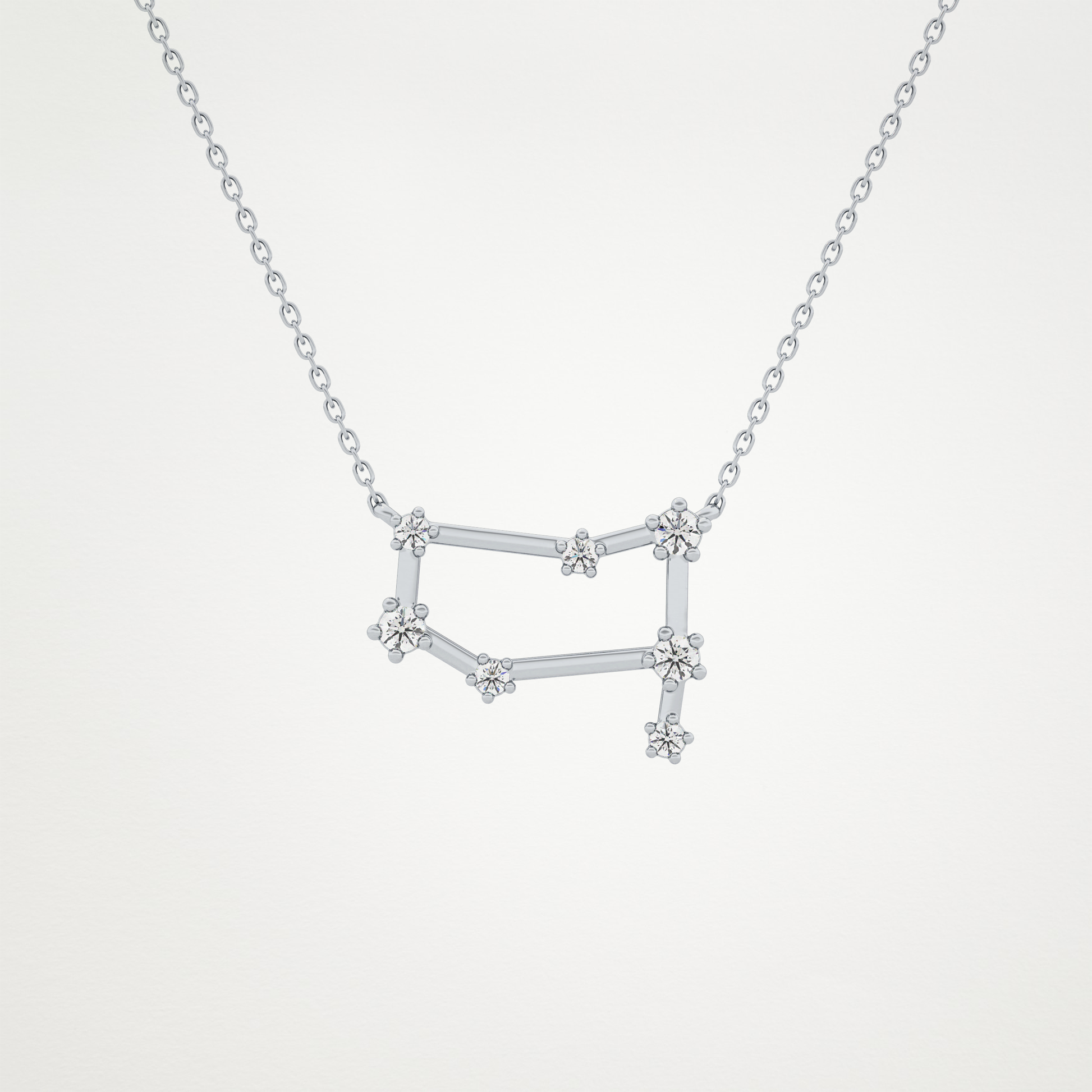 0.18 TCW Round Lab Grown Diamond Gemini Zodiac Constellation Necklace