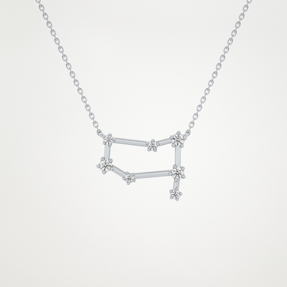 0.18 TCW Round Lab Grown Diamond Gemini Zodiac Constellation Necklace