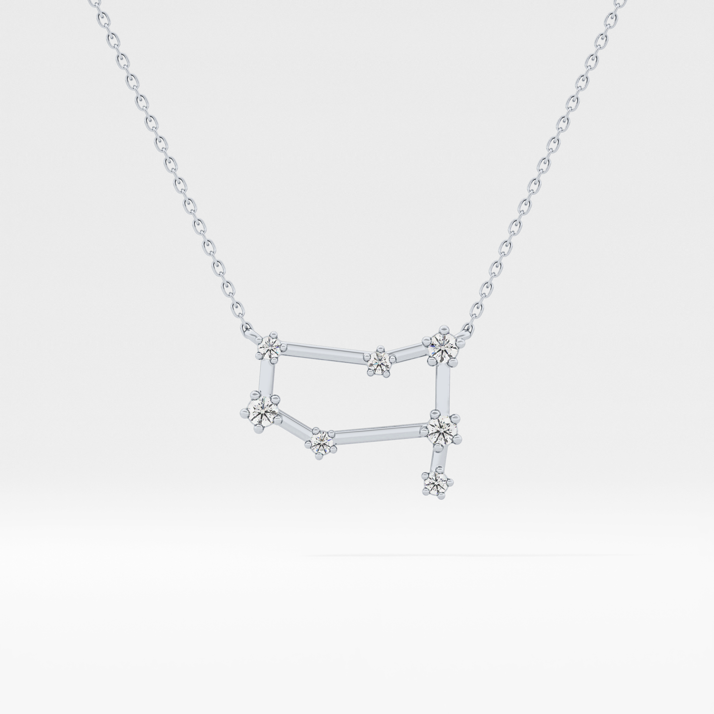 0.18 TCW Round Lab Grown Diamond Gemini Zodiac Constellation Necklace