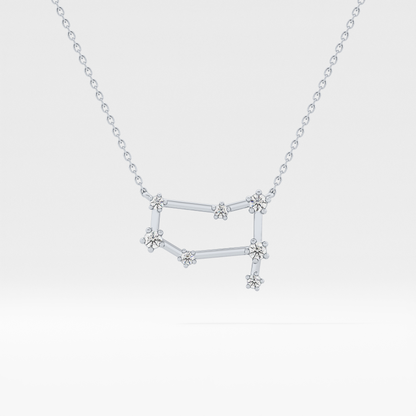 0.18 TCW Round Lab Grown Diamond Gemini Zodiac Constellation Necklace