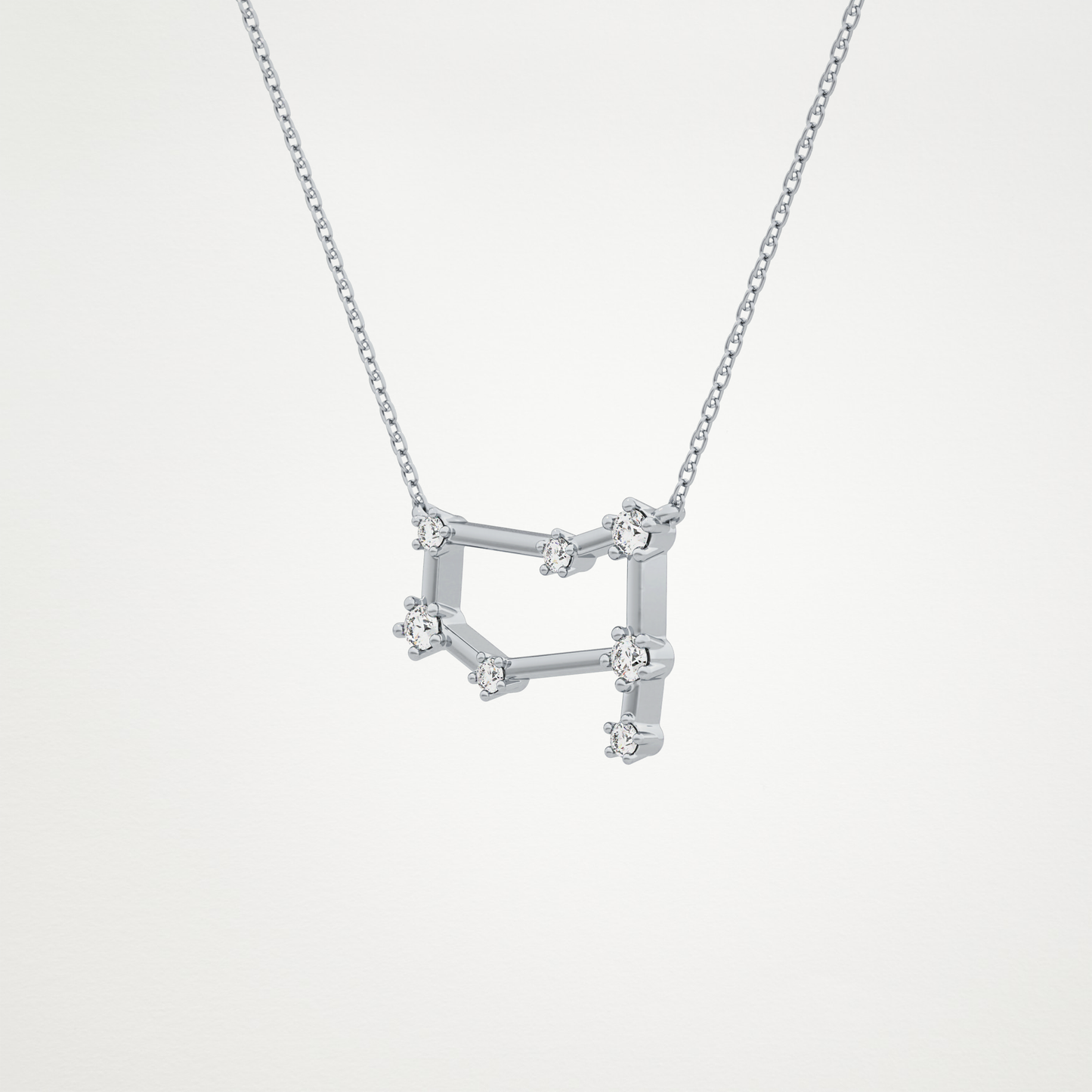 0.18 TCW Round Lab Grown Diamond Gemini Zodiac Constellation Necklace