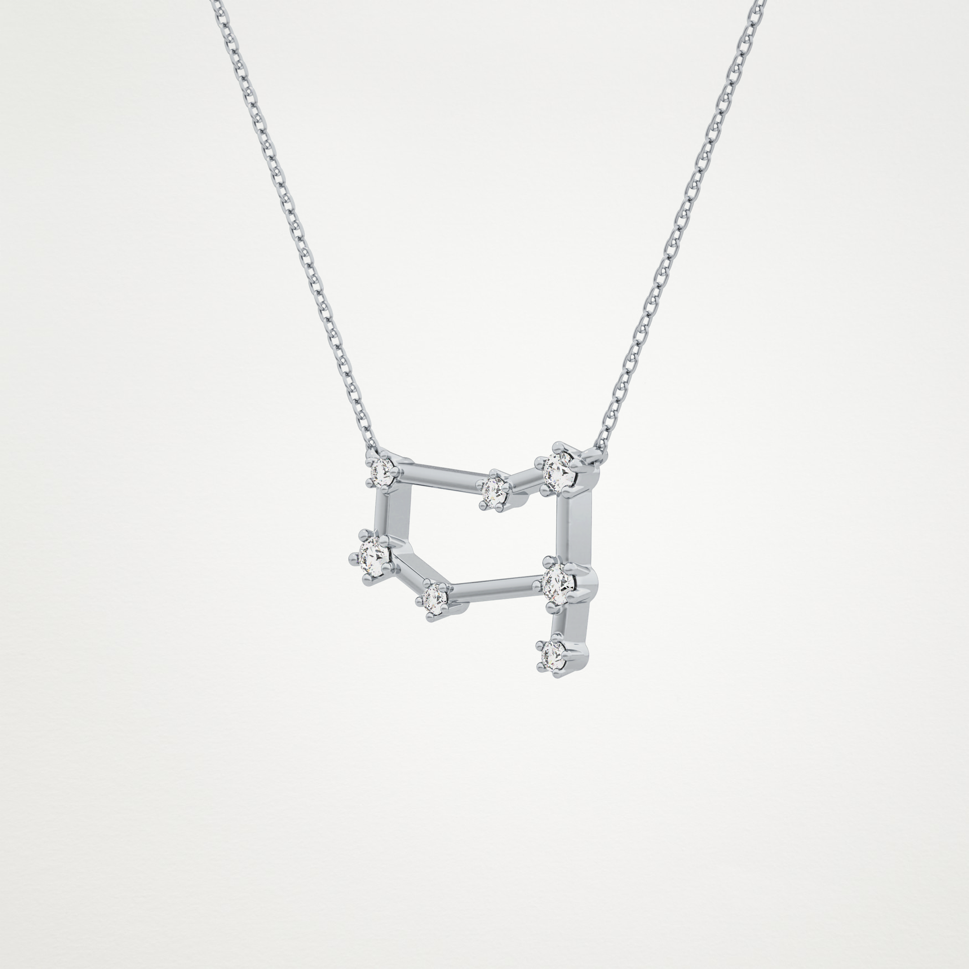 0.18 TCW Round Lab Grown Diamond Gemini Zodiac Constellation Necklace