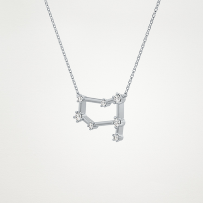 0.18 TCW Round Lab Grown Diamond Gemini Zodiac Constellation Necklace
