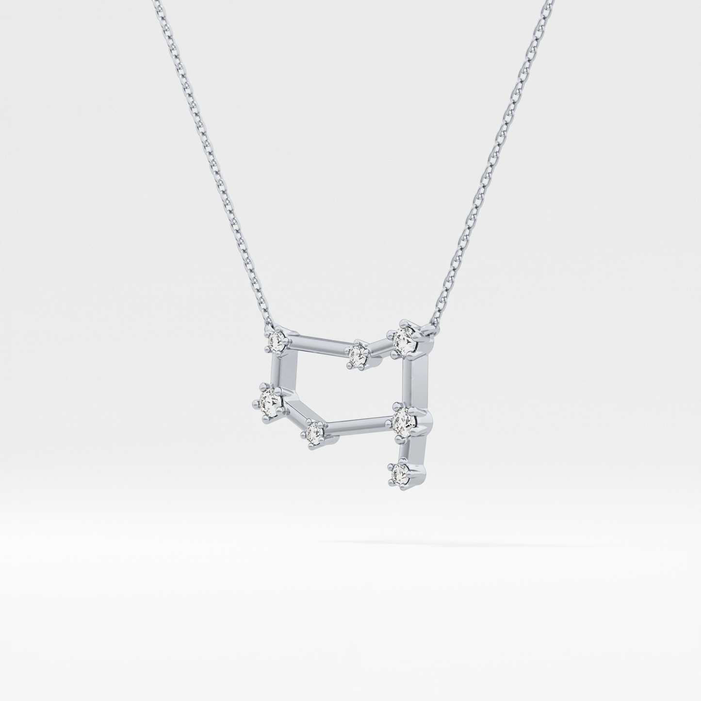 0.18 TCW Round Lab Grown Diamond Gemini Zodiac Constellation Necklace