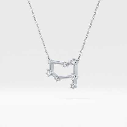 0.18 TCW Round Lab Grown Diamond Gemini Zodiac Constellation Necklace