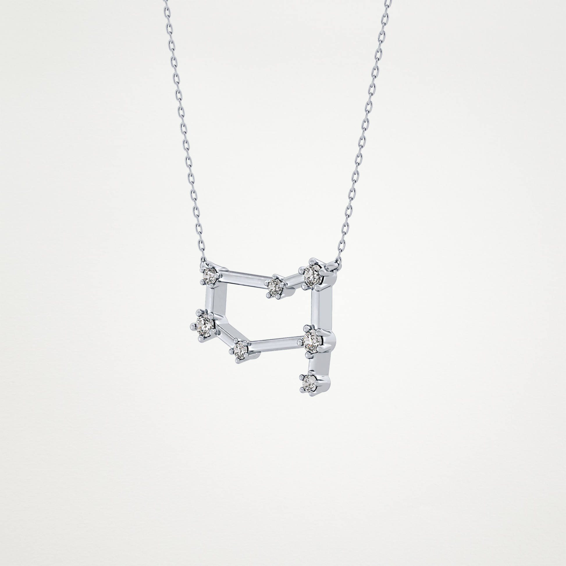0.18 TCW Round Lab Grown Diamond Gemini Zodiac Constellation Necklace
