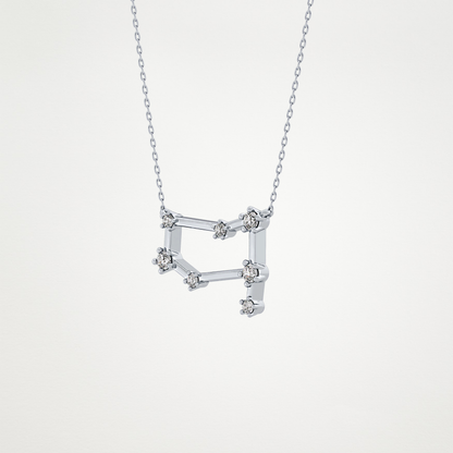 0.18 TCW Round Lab Grown Diamond Gemini Zodiac Constellation Necklace