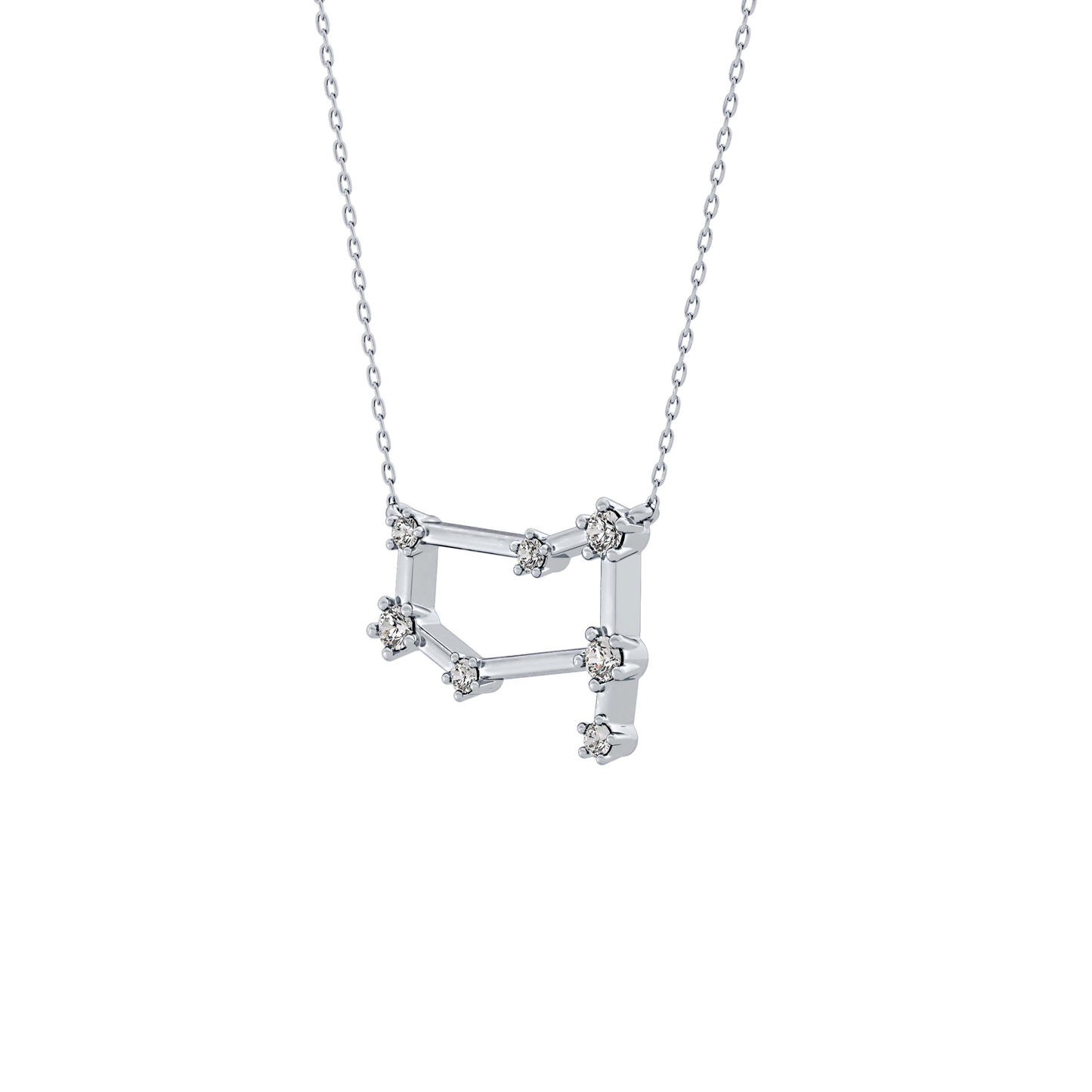 0.18 TCW Round Lab Grown Diamond Gemini Zodiac Constellation Necklace