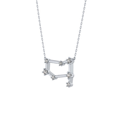 0.18 TCW Round Lab Grown Diamond Gemini Zodiac Constellation Necklace