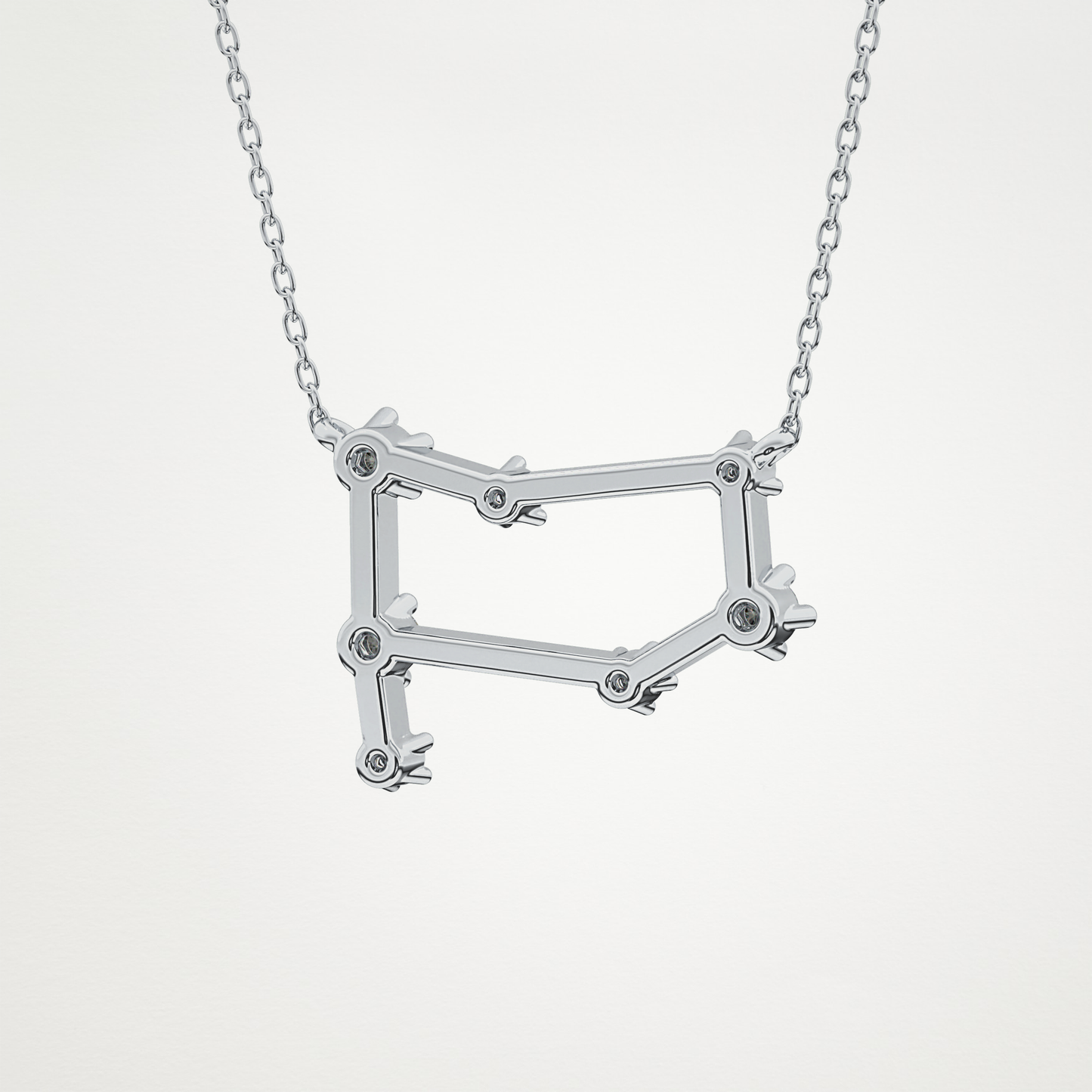 0.18 TCW Round Lab Grown Diamond Gemini Zodiac Constellation Necklace