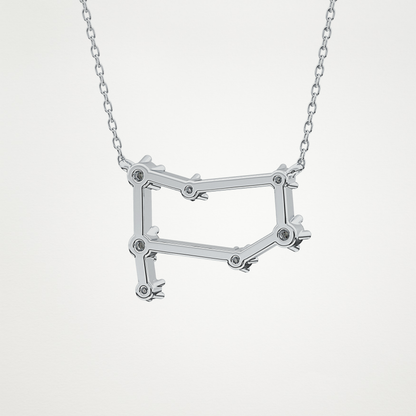 0.18 TCW Round Lab Grown Diamond Gemini Zodiac Constellation Necklace