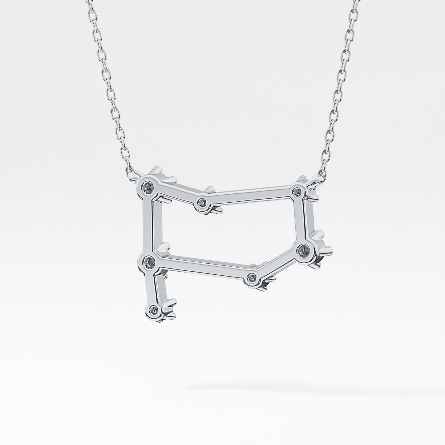 0.18 TCW Round Lab Grown Diamond Gemini Zodiac Constellation Necklace