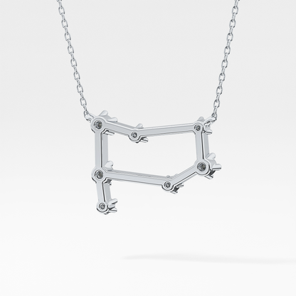 0.18 TCW Round Lab Grown Diamond Gemini Zodiac Constellation Necklace