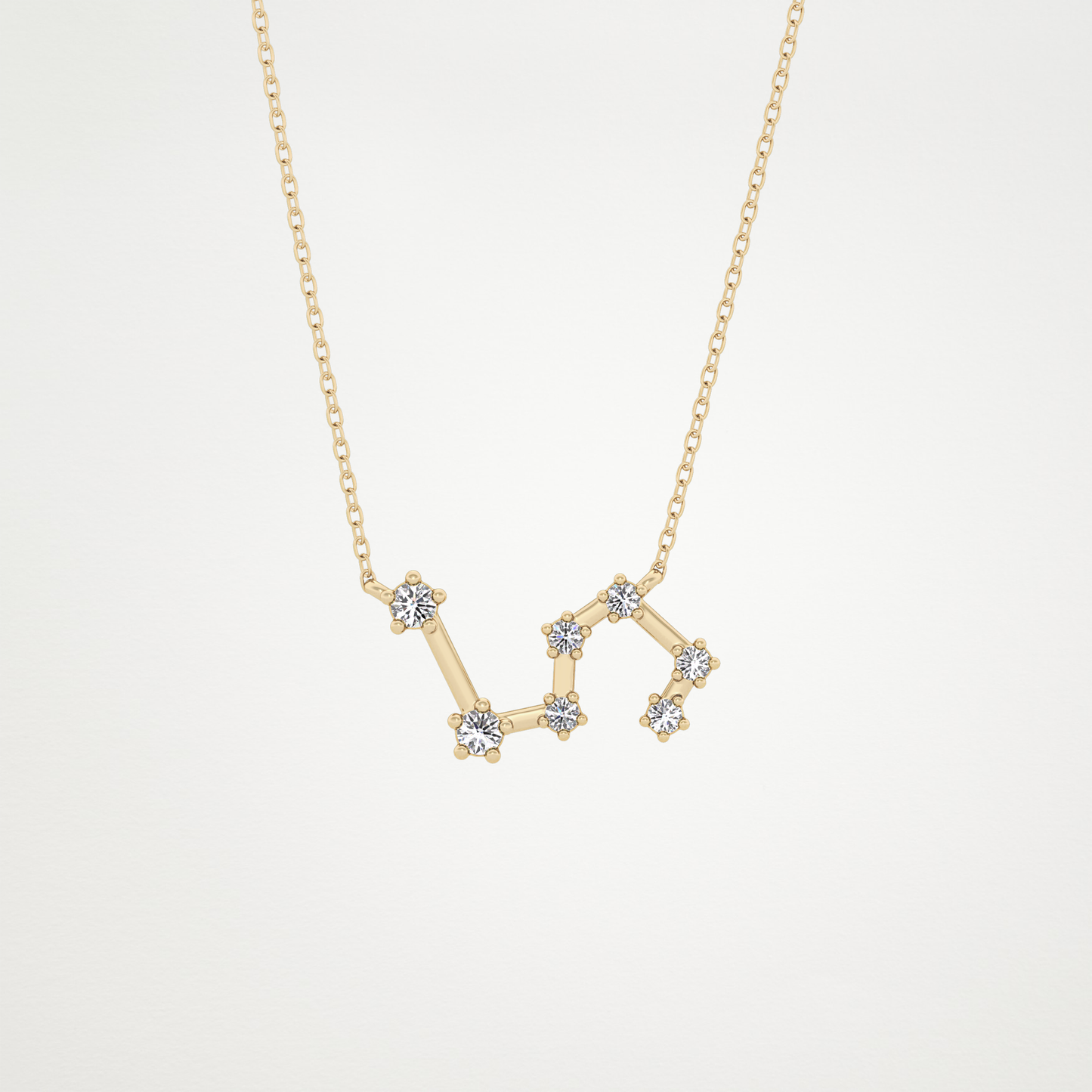 0.15 TCW Round Lab Grown Diamond Leo Zodiac Constellation Necklace