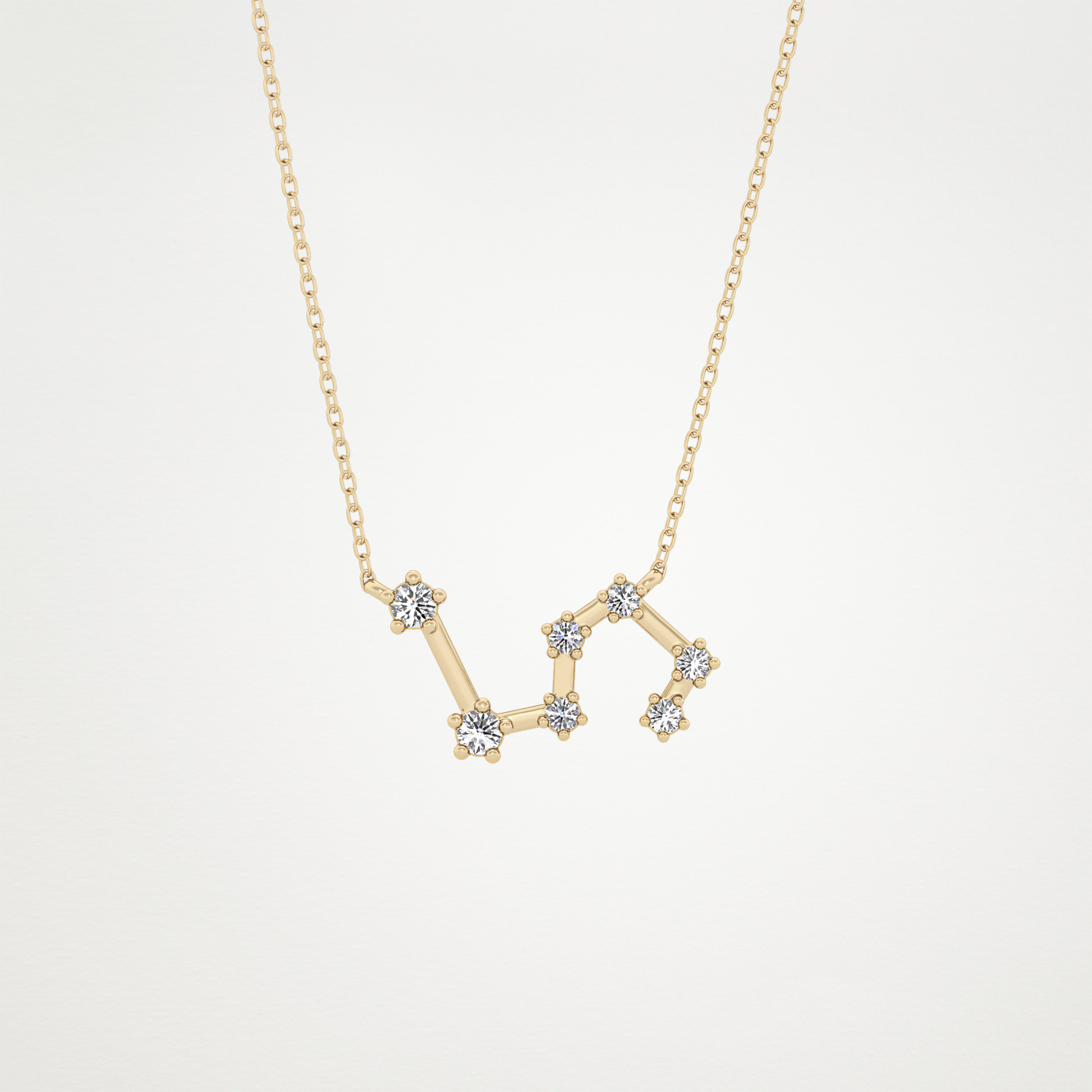 0.15 TCW Round Lab Grown Diamond Leo Zodiac Constellation Necklace