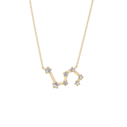 0.15 TCW Round Lab Grown Diamond Leo Zodiac Constellation Necklace
