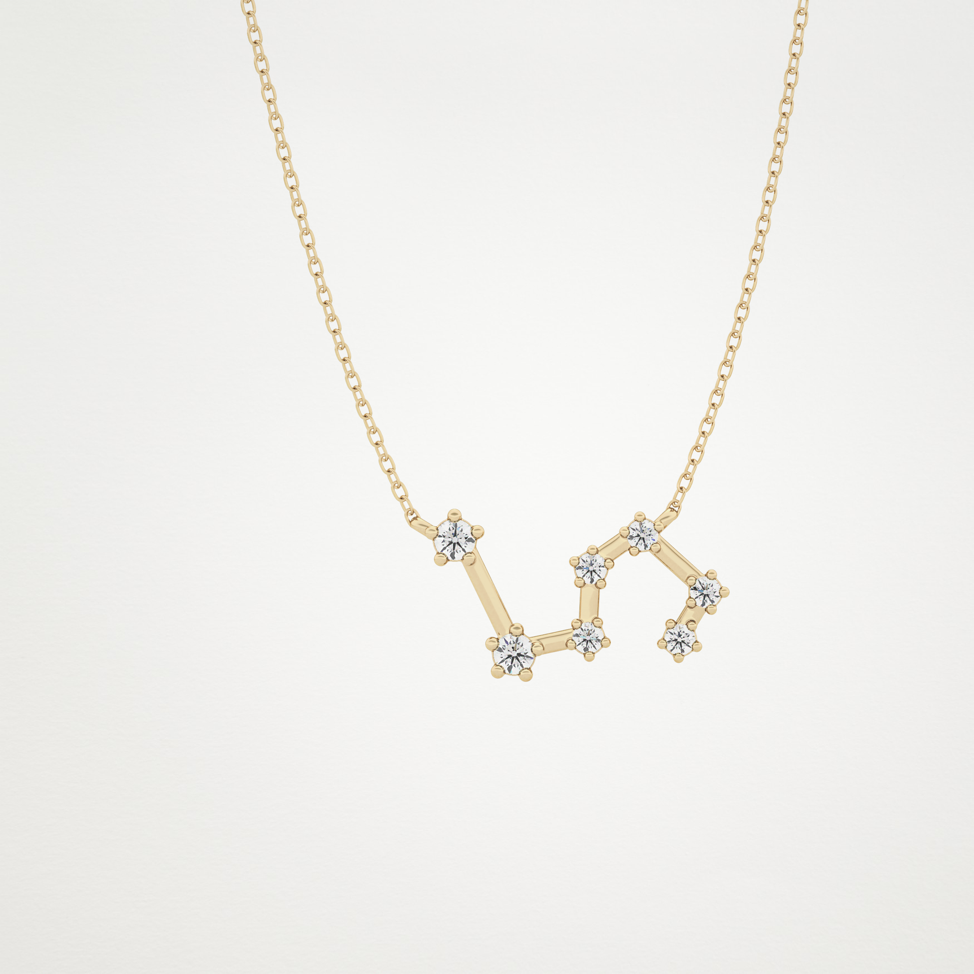0.15 TCW Round Lab Grown Diamond Leo Zodiac Constellation Necklace