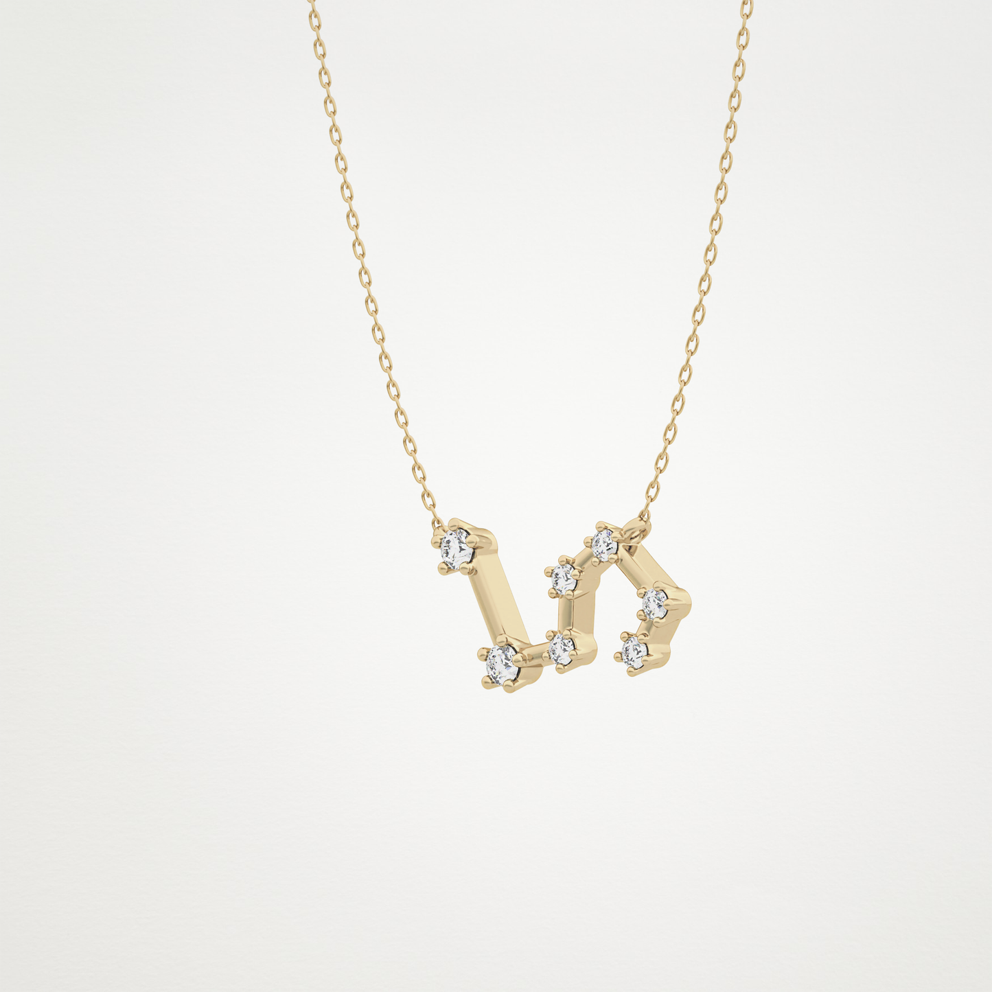 0.15 TCW Round Lab Grown Diamond Leo Zodiac Constellation Necklace