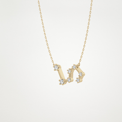 0.15 TCW Round Lab Grown Diamond Leo Zodiac Constellation Necklace
