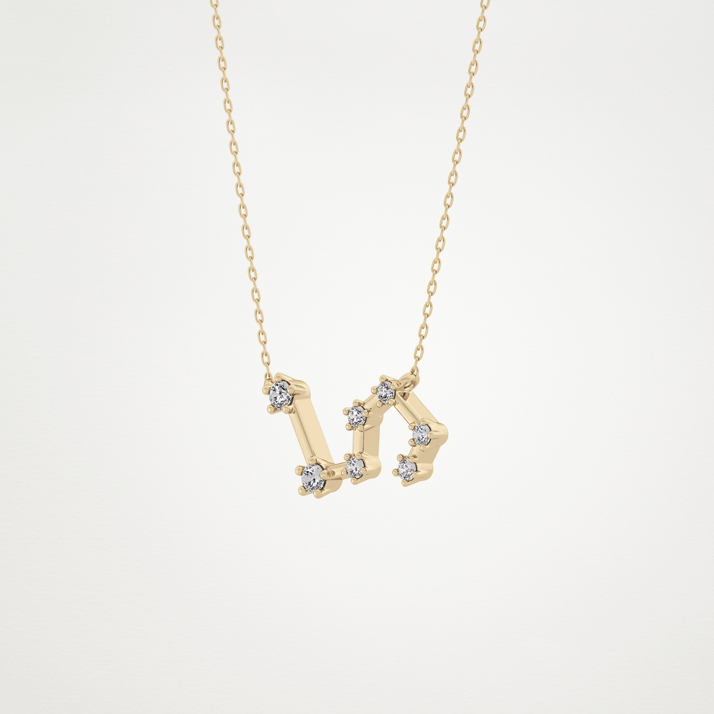 0.15 TCW Round Lab Grown Diamond Leo Zodiac Constellation Necklace