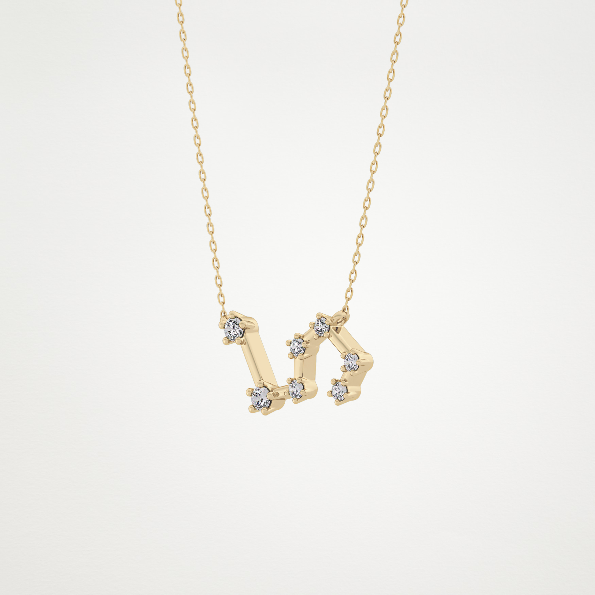 0.15 TCW Round Lab Grown Diamond Leo Zodiac Constellation Necklace