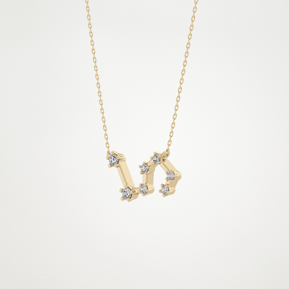0.15 TCW Round Lab Grown Diamond Leo Zodiac Constellation Necklace