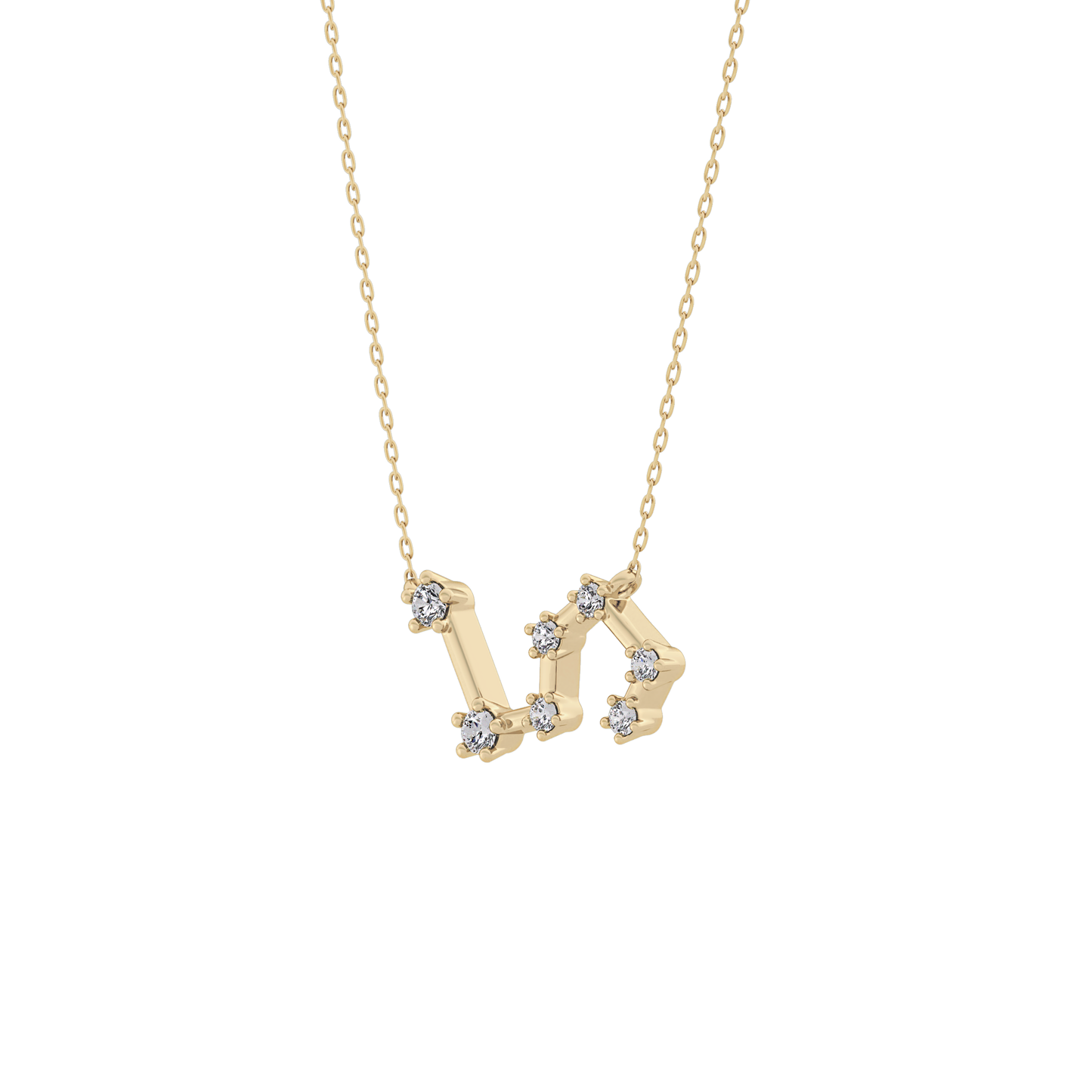 0.15 TCW Round Lab Grown Diamond Leo Zodiac Constellation Necklace