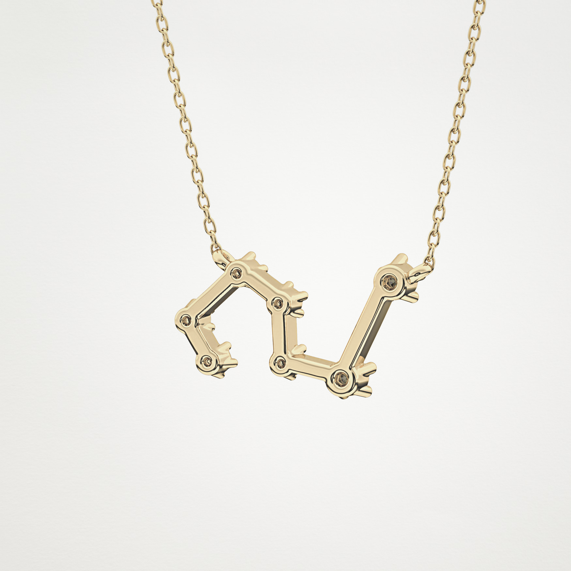 0.15 TCW Round Lab Grown Diamond Leo Zodiac Constellation Necklace