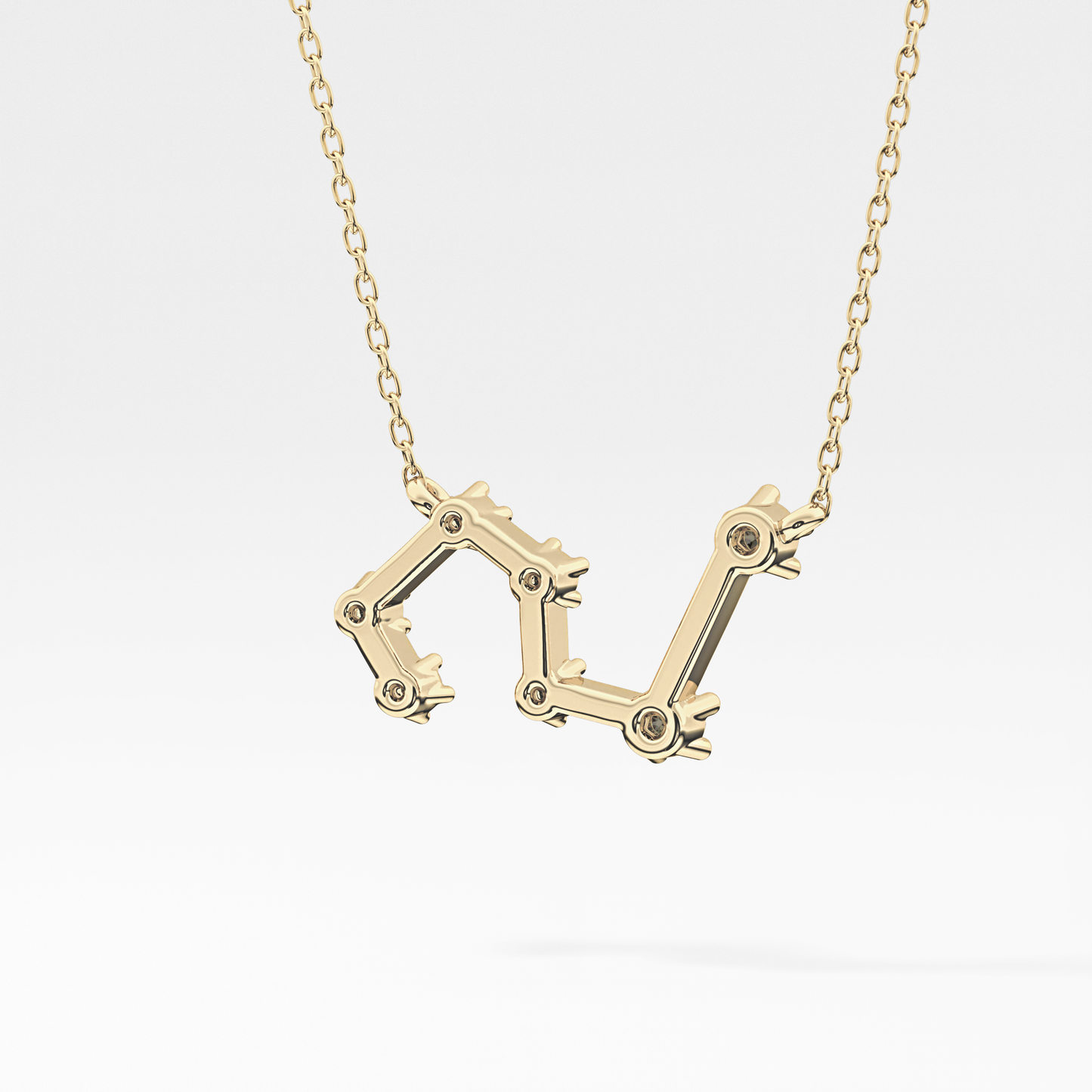 0.15 TCW Round Lab Grown Diamond Leo Zodiac Constellation Necklace