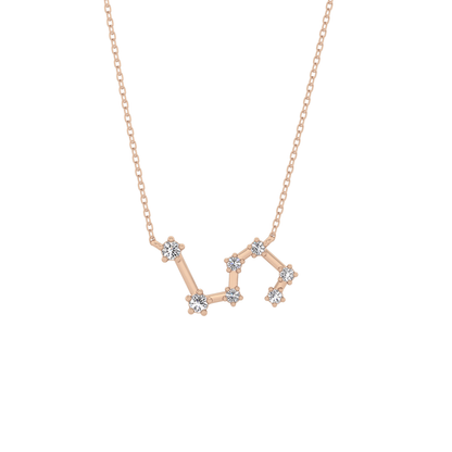 0.15 TCW Round Lab Grown Diamond Leo Zodiac Constellation Necklace