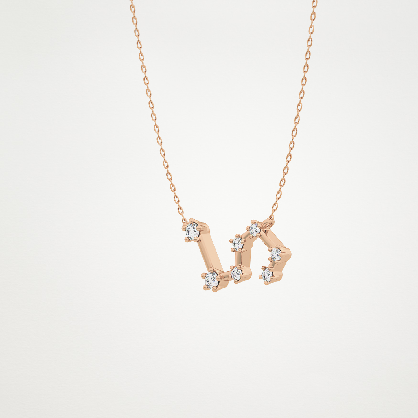 0.15 TCW Round Lab Grown Diamond Leo Zodiac Constellation Necklace