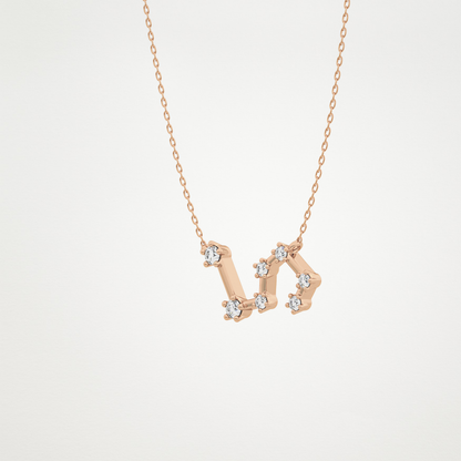 0.15 TCW Round Lab Grown Diamond Leo Zodiac Constellation Necklace
