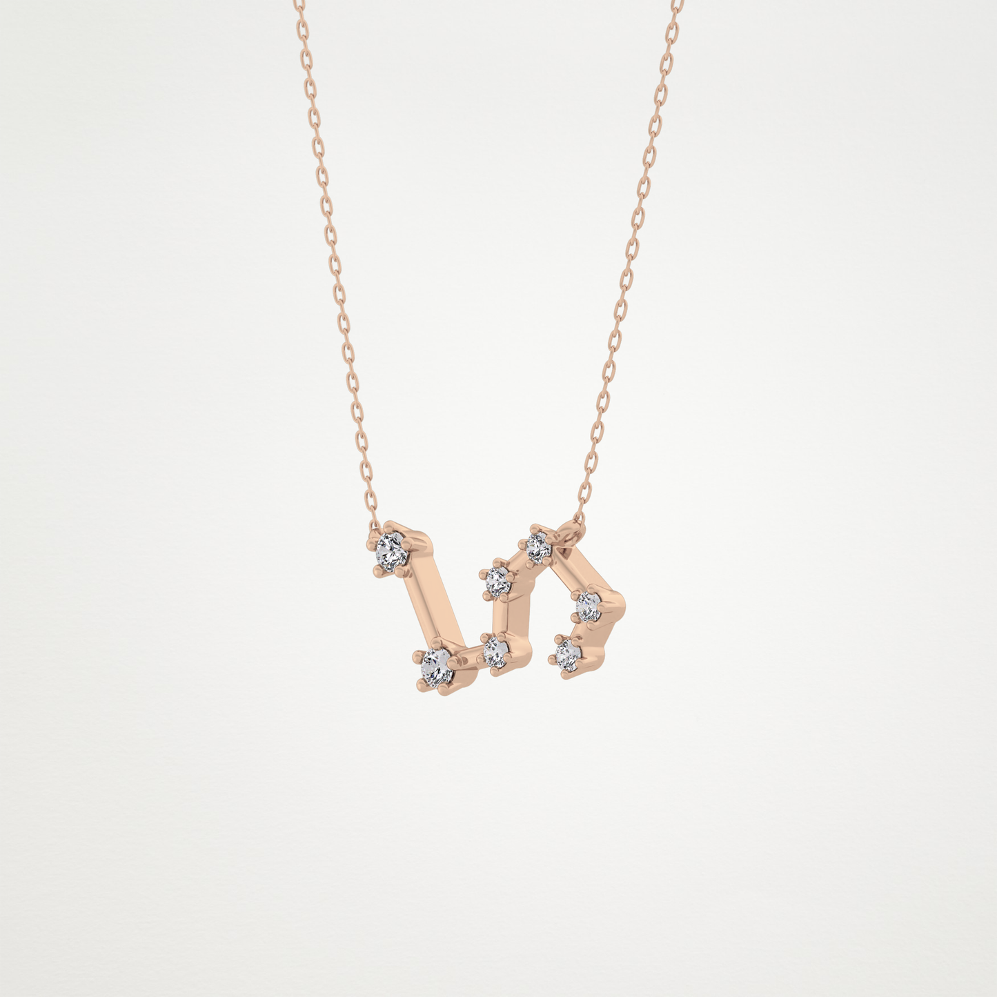 0.15 TCW Round Lab Grown Diamond Leo Zodiac Constellation Necklace