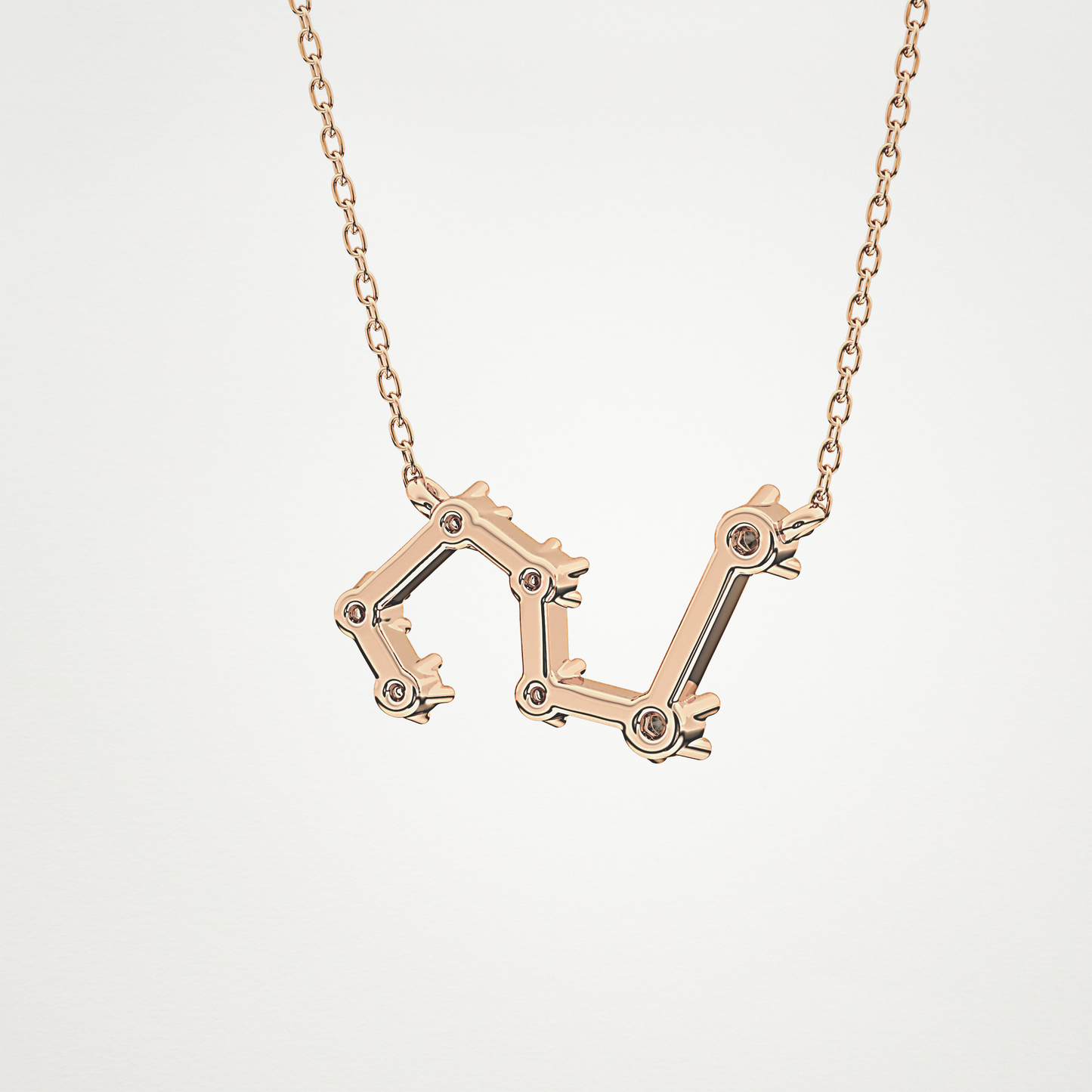 0.15 TCW Round Lab Grown Diamond Leo Zodiac Constellation Necklace