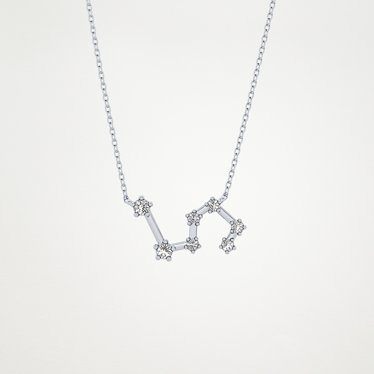 0.15 TCW Round Lab Grown Diamond Leo Zodiac Constellation Necklace