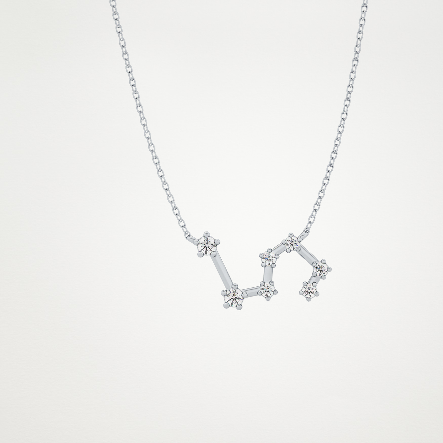 0.15 TCW Round Lab Grown Diamond Leo Zodiac Constellation Necklace