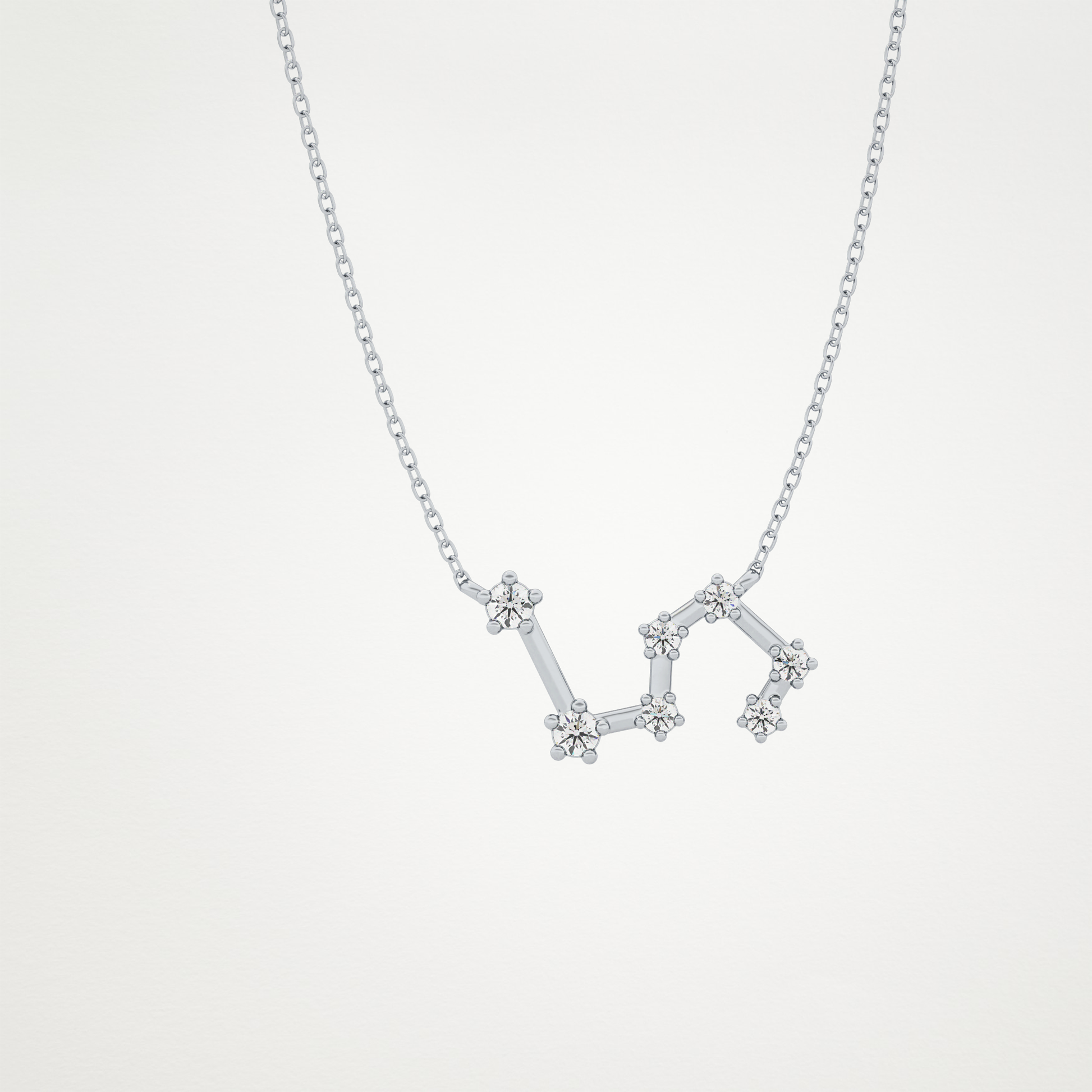 0.15 TCW Round Lab Grown Diamond Leo Zodiac Constellation Necklace