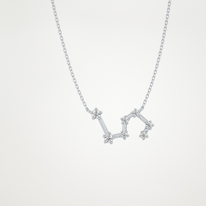 0.15 TCW Round Lab Grown Diamond Leo Zodiac Constellation Necklace