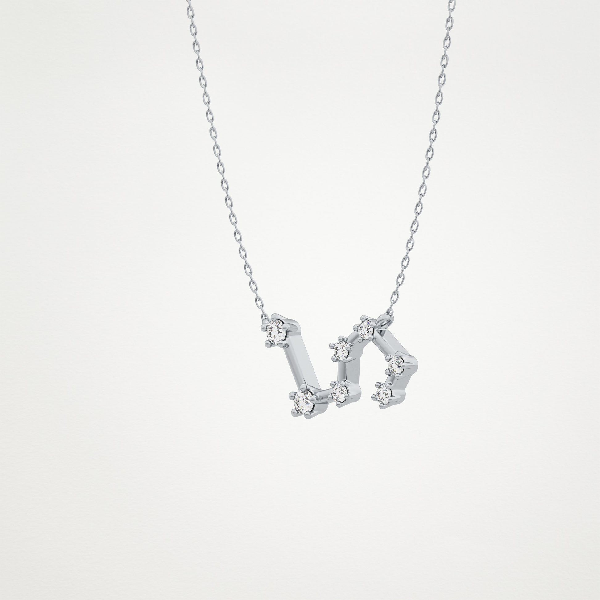 0.15 TCW Round Lab Grown Diamond Leo Zodiac Constellation Necklace