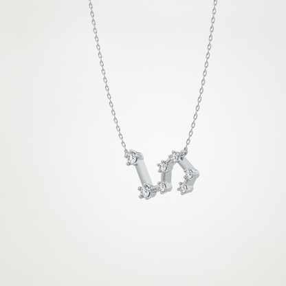 0.15 TCW Round Lab Grown Diamond Leo Zodiac Constellation Necklace