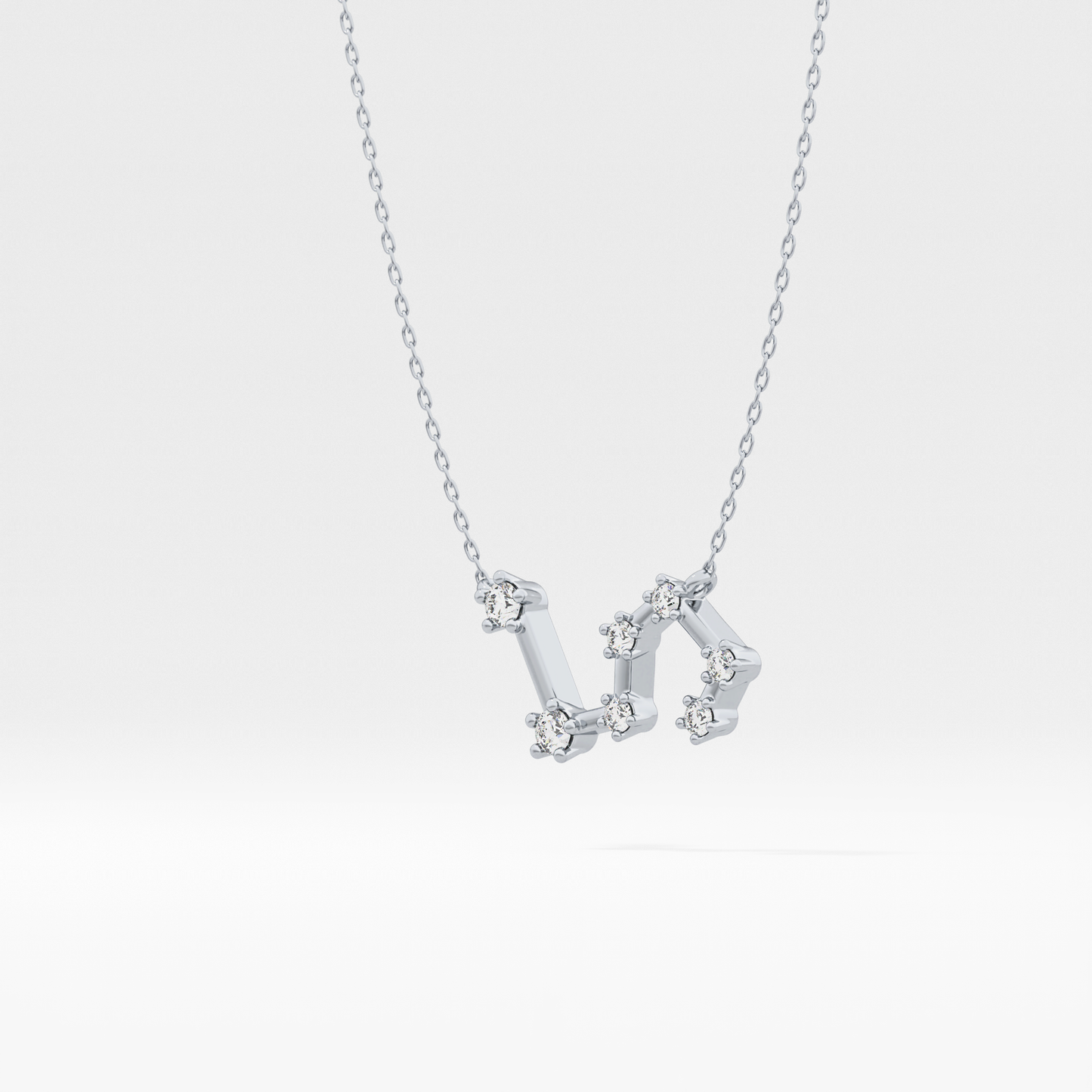 0.15 TCW Round Lab Grown Diamond Leo Zodiac Constellation Necklace