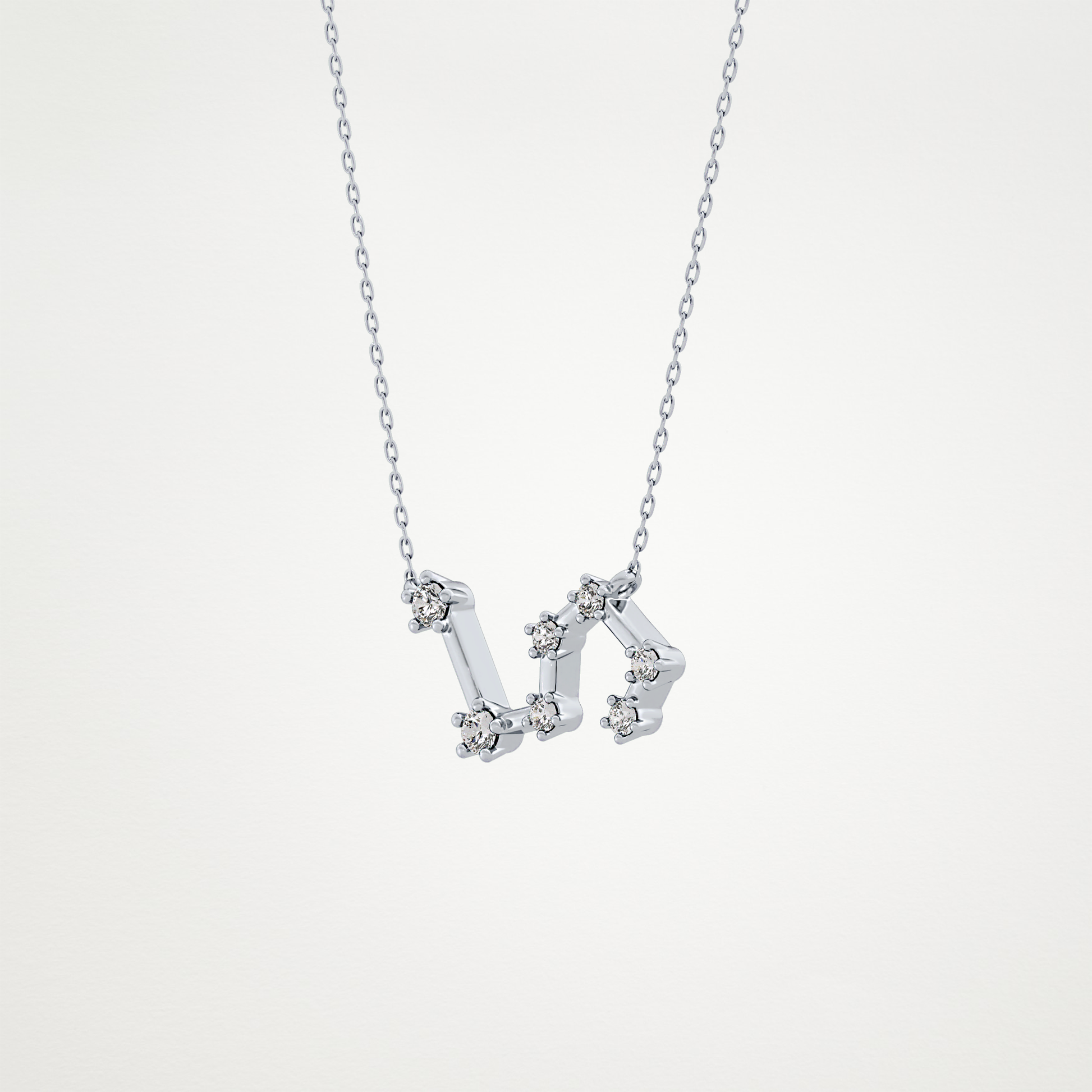 0.15 TCW Round Lab Grown Diamond Leo Zodiac Constellation Necklace