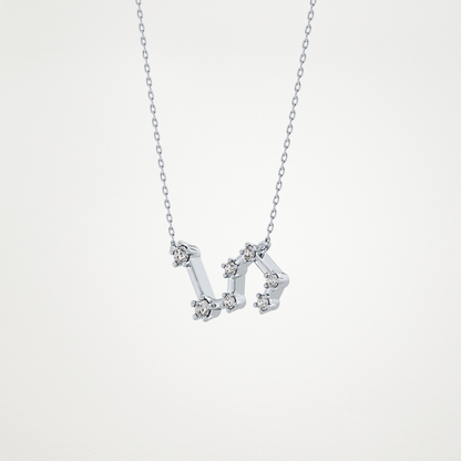 0.15 TCW Round Lab Grown Diamond Leo Zodiac Constellation Necklace